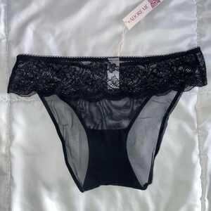 Adore Me Black Lace Cheeky Panties XS
